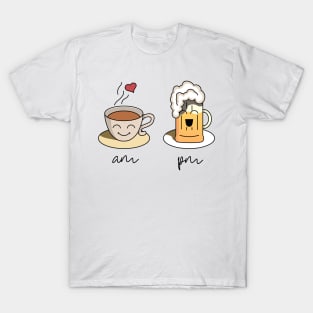 In the morning I love coffee and in the evening I love beer T-Shirt